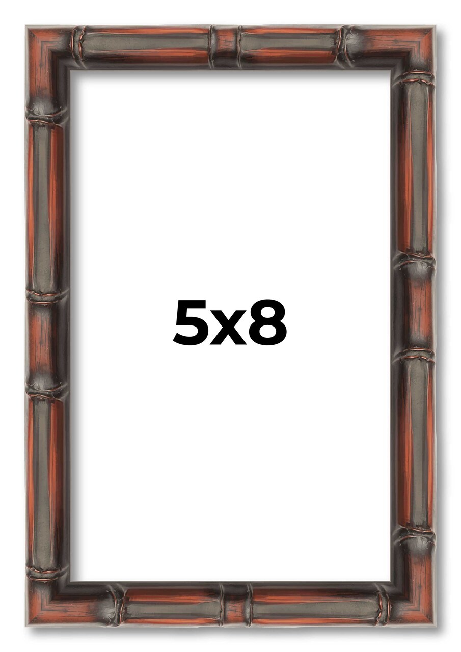 5x8 Bamboo Picture Frame with UV-Resistant Acrylic & Acid Free Backing, Available in 4 Finishes - Brown, Black, Gold, and Natural